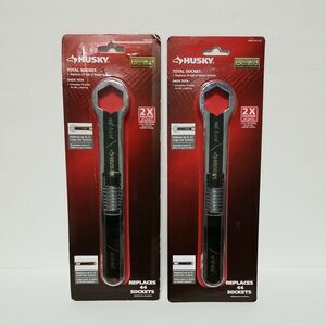 Husky Adjustable Socket Wrench-Total Replaces 44 SAE Or Metric/Sockets Lot‎ of 2